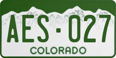 CO license plate AES027