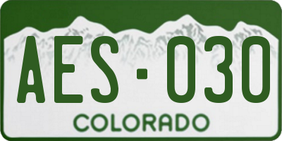 CO license plate AES030