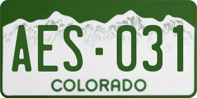 CO license plate AES031