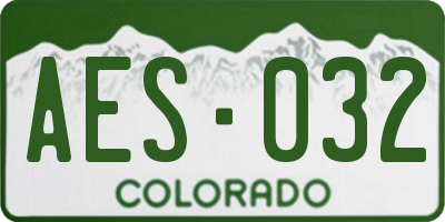 CO license plate AES032