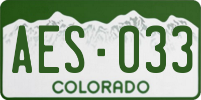 CO license plate AES033