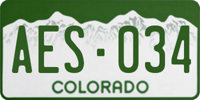 CO license plate AES034