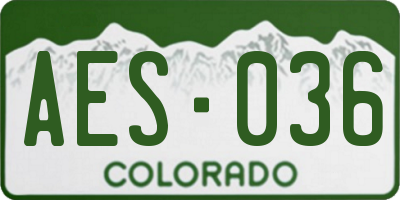 CO license plate AES036