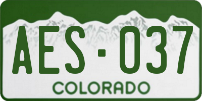 CO license plate AES037