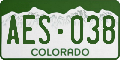 CO license plate AES038