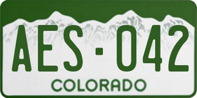 CO license plate AES042
