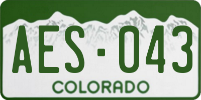 CO license plate AES043