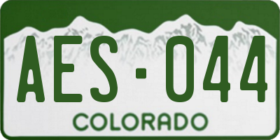 CO license plate AES044