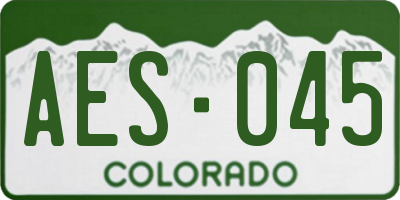 CO license plate AES045