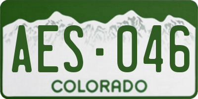 CO license plate AES046