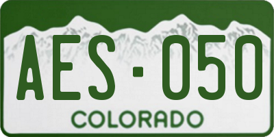 CO license plate AES050