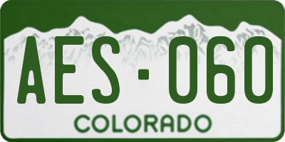 CO license plate AES060