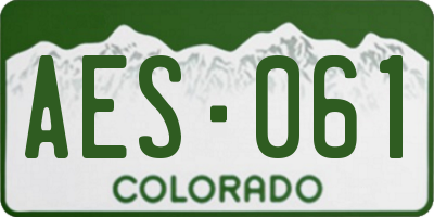 CO license plate AES061