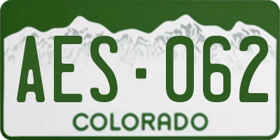 CO license plate AES062