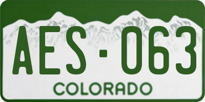 CO license plate AES063