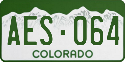 CO license plate AES064