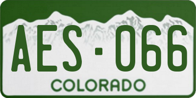 CO license plate AES066
