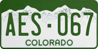 CO license plate AES067
