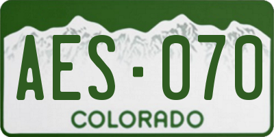 CO license plate AES070