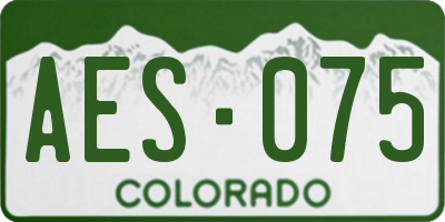 CO license plate AES075