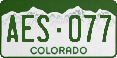 CO license plate AES077