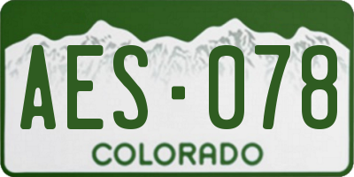 CO license plate AES078