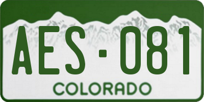 CO license plate AES081