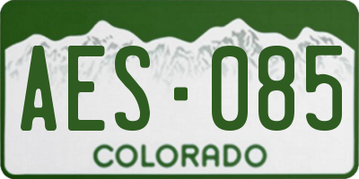 CO license plate AES085