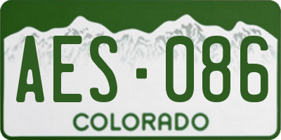 CO license plate AES086