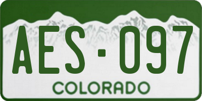 CO license plate AES097
