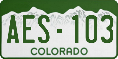 CO license plate AES103