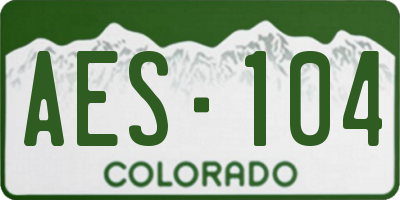 CO license plate AES104
