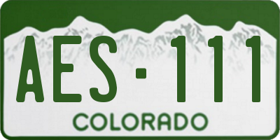 CO license plate AES111
