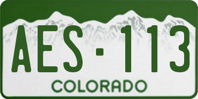 CO license plate AES113