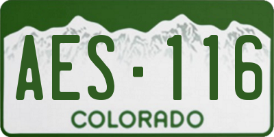 CO license plate AES116