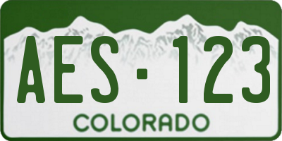 CO license plate AES123