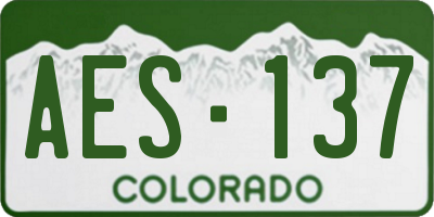 CO license plate AES137