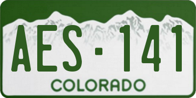 CO license plate AES141