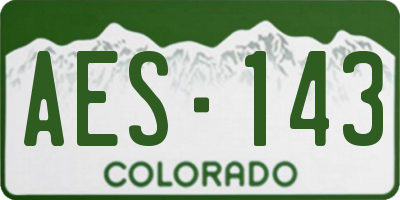 CO license plate AES143
