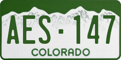 CO license plate AES147