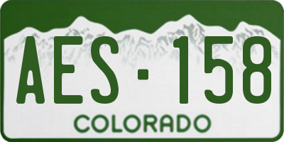 CO license plate AES158