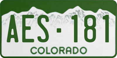 CO license plate AES181