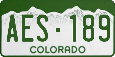 CO license plate AES189