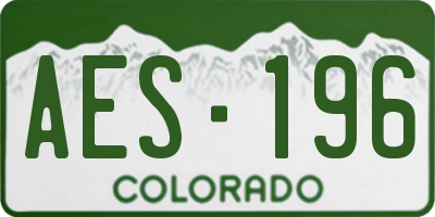 CO license plate AES196