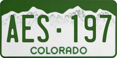 CO license plate AES197