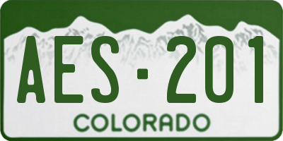 CO license plate AES201
