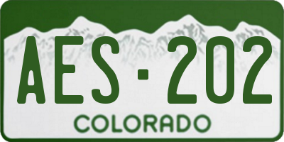 CO license plate AES202