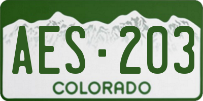 CO license plate AES203