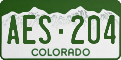 CO license plate AES204