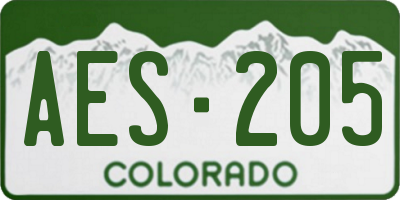 CO license plate AES205